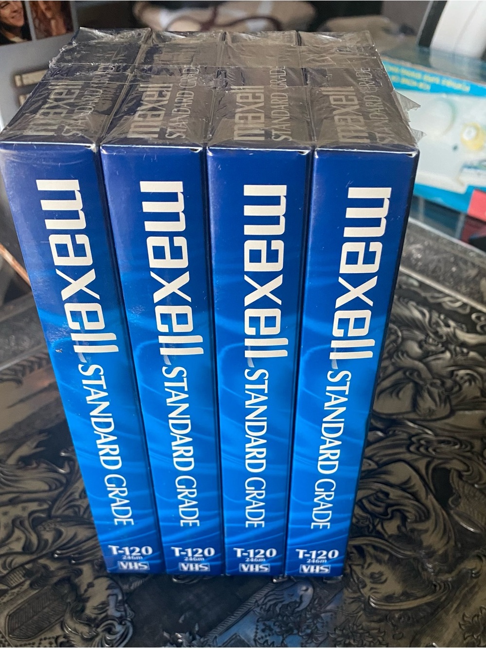 Maxell Standard Grade T-120 VHS Tapes - Blue Pack of 4